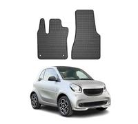 OMAC Gummi Fußmatten kompatibel mit Smart ForTwo 2014-2020 Automatten Gummi Schwarz 2tlg