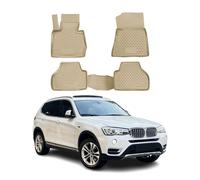 OMAC Gummimatten Fußmatten kompatibel mit BMW X3 F25 2010-2017 TPE Automatten Beige 4X