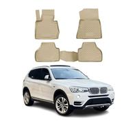 OMAC Gummimatten Fußmatten kompatibel mit BMW X3 F25 2010-2017 TPE Automatten Beige 4X
