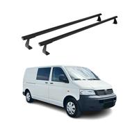 OMAC Heavy Duty Dachträger Querträger kompatibel mit VW T5 T6 Transporter Multivan Caravelle 2003-2024 - 2 Stangen - Aluminium Schwarz