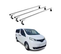 OMAC Heavy Duty Dachträger Querträger kompatibel mit VW T7 Multivan 2021-2026 - 3 Stangen - Aluminium Silber