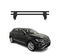 OMAC Menabo Dachträger für VW T-ROC 2017-2025 Alu Schwarz | Abschließbar, City-Crash-getestet, bis 50 kg Traglast, T-Nut-Befestigung, Querträger, Grundträger