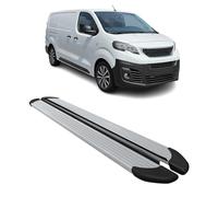 OMAC Schweller Trittbretter Schweller kompatibel mit Peugeot Expert Traveller 2017-25 L2 L3 Silber Alu