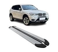 OMAC Seitenschweller Trittbretter Schweller kompatibel mit BMW X3 F25 2011-2017 Aluminium Silber 2tlg