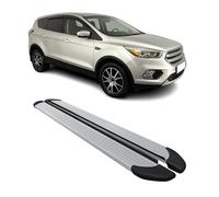 OMAC Seitenschweller Trittbretter Schweller kompatibel mit Ford Kuga II 2012-2019 Aluminium Silber