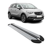 OMAC Seitenschweller Trittbretter Schweller kompatibel mit Opel Crossland X 2017-2025 Alu Grau