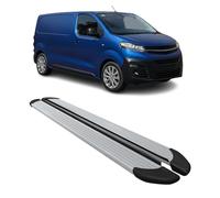 OMAC Seitenschweller Trittbretter Schweller kompatibel mit Opel Vivaro C 2019-2026 L2 L3 Silber Alu