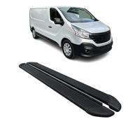 Seitenschweller Trittbretter Schweller für Renault Trafic 2014-24 L2 Alu Schwarz