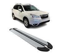 OMAC Seitenschweller Trittbretter Schweller kompatibel mit Subaru Forester 2013-2018 Alu Grau