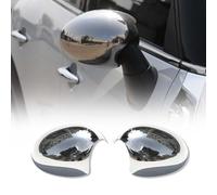 OMAC Spiegelkappen Spiegelabdeckung kompatibel mit Mini Cooper R56 2006-2014 Edelstahl Silber