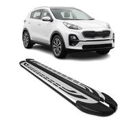 OMAC Trittbretter Schweller Seitenbretter kompatibel mit Kia Sportage 4 2015-2021 Alu Schwarz-Silber