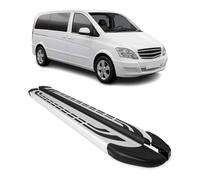 OMAC Trittbretter Schweller Seitenbretter kompatibel mit Mercedes Viano W639 2003-2014 L1 L2 Silber Alu