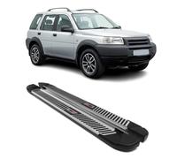 OMAC Trittbretter Seitenbretter kompatibel mit Land Rover Freelander LN 1997-2006 Alu Schwarz-Silber