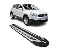 OMAC Trittbretter Seitenbretter kompatibel mit Nissan Qashqai II J11 2017-2021 FL Aluminium Schwarz Silber Seitenbretter 2X