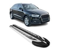OMAC Trittbretter Seitenschweller Seitenbretter kompatibel mit Audi Q3 8U 2011-2018 Alu Grau