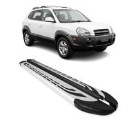 OMAC Trittbretter Seitenschweller Seitenbretter kompatibel mit Hyundai Tucson 2004-2010 Alu Grau