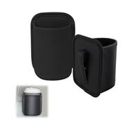 OMJMYY 2 Stück Anti-Schlaffe Auto Getränkehalter aus schwarzem PU-Leder, Clip-on Becherhalter für Rücksitze und Türen, robuster Flaschenhalter Autotür für Flaschen, Thermobechern und Dosen