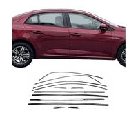 OMTEC Fensterleisten Zierleisten für Renault Megane Limo 2016-2025 Chrom Dunkel 12x