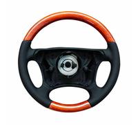 OMTEC Lenkrad für Mercedes CLK C208 A208 1997-2003 Edelholz Schwarz Echtlederbezug