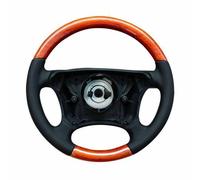 OMTEC Lenkrad für Mercedes E Klasse W210 S210 W201 W202 Echt Wurzelnuss Schwarz
