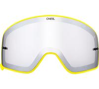 O'NEAL | Motocross-Brillen-Ersatzteile | Motorrad Enduro | Magnet-Linse aus Polycarbonat, Hochwertige und schlagfeste Linse mit 100% UV Schutz | B 50 Goggle Yellow Spare Leans Silber Mirror | Gelb