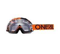O'NEAL | Fahrrad- & Motocross-Brille | MX MTB DH FR Downhill Freeride | Hochwertige 1,2 mm-3D-Linse für ultimative Klarheit, UV-Schutz | B-10 Goggle | Erwachsene Unisex | Orange Weiß Neon | One Size