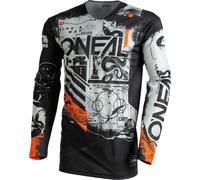 Oneal Mayhem Scarz V.22 Motocross Jersey, schwarz/weiß/orange, Größe M
