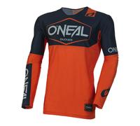 O'NEAL | Motocross-Shirt Langarm | MX MTB Mountainbike | Leichtes Material, ergonomischer Slim Fit Schnitt für perfekte Passform | Mayhem Jersey Hexx V.24 | Erwachsene | Blau Orange | Größe L