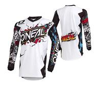 O'NEAL | Motocross-Trikot | Enduro Motorrad | Passform für Maximale Bewegungsfreiheit, Eingenähter Ellbogenschutz, Atmungsaktiv | Element Jersey Villain | Erwachsene | Weiß | Größe M