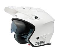 O'NEAL | Motorradhelm | Enduro Adventure Street | ABS-Schale, integrierte Sonnenblende | Volt Helmet SOLID V.24 | Erwachsene | Weiß | Größe M