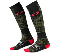 Oneal Pro Covert Motocross Socken, schwarz/grün, Einheitsgröße