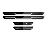 ONEMAJI 4 Stück Auto Einstiegsleisten Schutzbleche für VW T-Cross 2019-2023 2024, Edelstahl Türschweller Abdeckungen Kratzschutz Einstiegsleistenschutz,Black Titanium Mirror