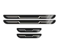 ONEMAJI 4 Stück Auto Einstiegsleisten Schutzbleche für VW T-Cross 2023-, Edelstahl Türschweller Abdeckungen Kratzschutz Einstiegsleistenschutz,Black Titanium Brushed