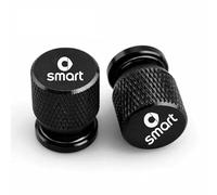 ONEMAJI 4 Stück Auto Ventilkappen für Smart fortwo 451 450 452 453 454, Ventilabdeckung Staub und wasserdichte Korrosionsbeständig mit Dichtung für Stabilen Reifendruck,Black