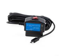 Oniissy Armaturenbrett-Kamera, Hardwire-Kit mit USB-Anschluss, 5 V, 3 A, stabiler Ausgang für OBD-zu-Strom-Armaturenbrettkamera, 3,5 m Kabel mit Niederspannungsschutz für 12 V/24 V Fahrzeuge (gerade)