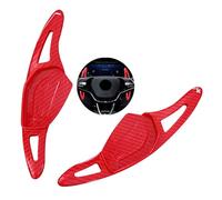 ontto ABS Auto Lenkrad Schaltwippen Schaltpaddel Schalthebel Verlängerung Passt für Skoda Octavia A8 MK4 Enyaq RS VRS Karoq Kodiaq 2021-2024 Paddleshift Abdeckung Verlängerung Aufsätze-Kohlefaser rot