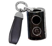 ontto Autoschlüssel Hülle Passt für Yamaha Aerox 155 XMAX300 QBIX JAUNS NVX155 Nvx MVX 55 Aerox 2021 2020 Schutzhülle TPU Schlüsselhülle Schlüsselanhänger Schlüssel Etui Cover Zubehör-C Schwarz