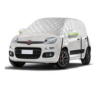 Opaltool Halbgarage Auto Kompatibel mit 2003-2025 F-iat Panda, 6-Lagige Halbabdeckung mit Haken, Reflektierendem Streifen und Ohrkappen zum Schutz vor Schnee, EIS und Frost