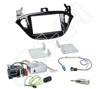 OPEL Corsa E Doppel-DIN Blende Becker Radio CAN-Bus Lenkradinterface Antenne Set