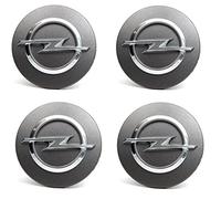 Opel Original-Opel/GM-Zierkappe für Alufelgen, aus gebürstetem Aluminium, Opel-Emblem, Anthrazit