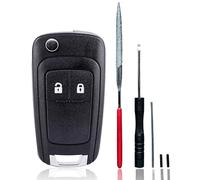 Opel Schlüsselgehäuse Klappschlüssel 2 Tasten Set mit Werkzeug | Passend Astra J Adam Corsa E Mokka Insignia Zafira C Tourer | Autoschlüssel Gehäuse Ohne Programmierung