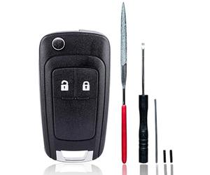 Opel Schlüsselgehäuse Klappschlüssel 2 Tasten Set mit Werkzeug | Passend Astra J Adam Corsa E Mokka Insignia Zafira C Tourer | Autoschlüssel Gehäuse Ohne Programmierung