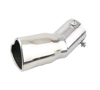 OQRDVVTT Auto Endrohre Auto Zubehör Mode Design Herz Form Stil Edelstahl Carbon Faser Auspuff Tipps Schalldämpfer Endrohr Rohr Geändert(Silber,Bent)