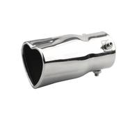 OQRDVVTT Auto Endrohre Auto Zubehör Mode Design Herz Form Stil Edelstahl Carbon Faser Auspuff Tipps Schalldämpfer Endrohr Rohr Geändert(Silber,Straight)