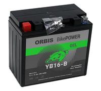 Orbis Motorradbatterie 12V 19Ah robust wartungsfrei versiegelt GEL YB16-B 51912