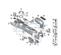 Original BMW 51169327338 - Zierring Mittelkonsole Chrom