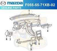 Original Mazda F055-55-71XB-02 Schwarz Armaturenbrett Uhr Lünette 1988-1991...