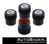 Original Mercedes AMG Ventilkappe Ventilzierkappe 4-tlg Set Chrom Schwarz Wappen
