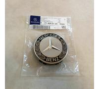 Für Mercedes Benz Alufelgen Radkappen 75mm Nabe Emblem 4st Schwar rot Chrom Logo