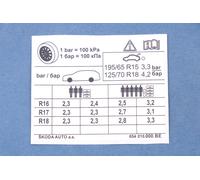 Original Skoda Scala/Kamiq Kennschild für Reifendruck 654010000BE